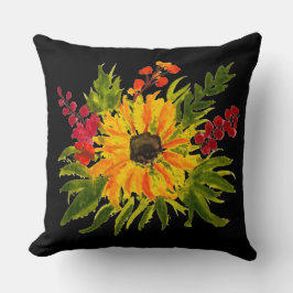 Vattenfärg Sunblommor Cute Modern Söt Kudde