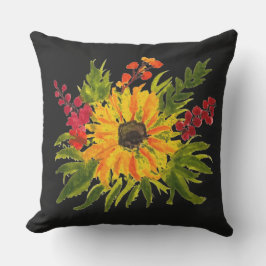 Vattenfärg Sunblommor Cute Modern Söt Kudde