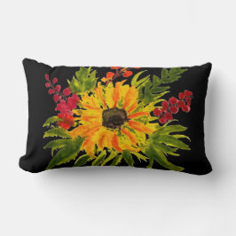 Vattenfärg Sunblommor Cute Modern Söt Lumbarkudde