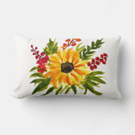 Vattenfärg Sunblommor Cute Modern Söt Lumbarkudde