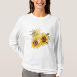 Vattenfärg Sunblommor T Shirt