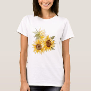 Vattenfärg Sunblommor T Shirt