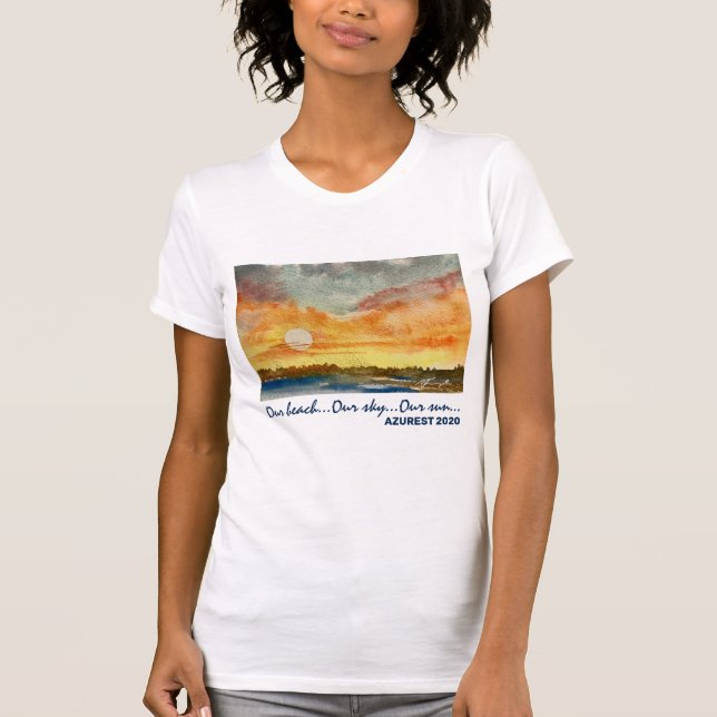 Vattenfärg Sunset Bra Bomull Kvinnors T-shirt (Framsida)