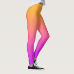Vattenfärg Sunset-Orange till Rosa Gradient Ombre  Leggings<br><div class="desc">Stickande baljor med en mystisk orange till rosa formgivning av en blandning. Perfekt för soluppgång eller solnedgång,  konserter och festivaler,  bära för vardaglig roligt.</div>