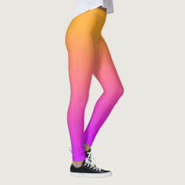 Vattenfärg Sunset-Orange till Rosa Gradient Ombre Leggings