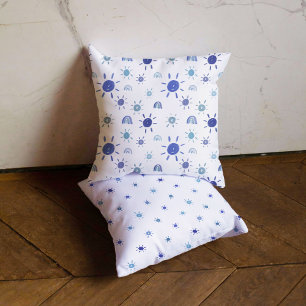 Vattenfärg Sunshine i Blue Reversible Kudde