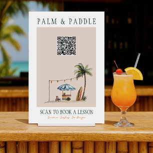 Vattenfärg Surflektion QR-skylt Poster