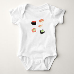 Vattenfärg Sushi Gurka Rullar Baby Tröja