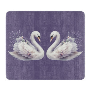 Vattenfärg Svan med Lavender Blommigt