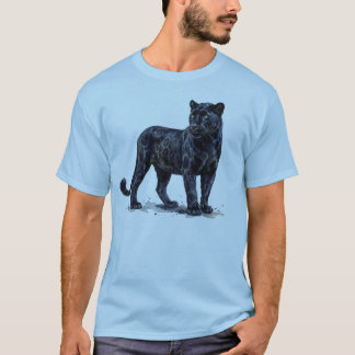 vattenfärg svart panter t shirt