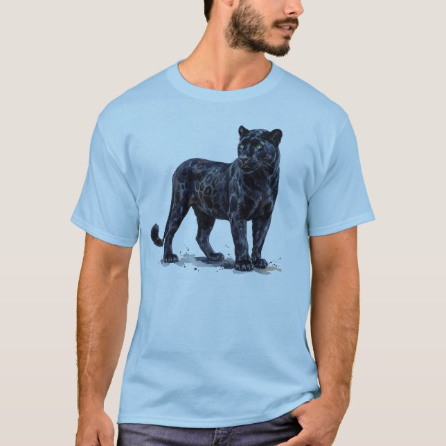 vattenfärg svart panter t shirt (Framsida)