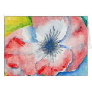 Vattenfärg Sweetpea Flower Art OBS Kort