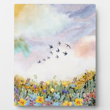 Vattenfärg Tabletop Plaque med Easel