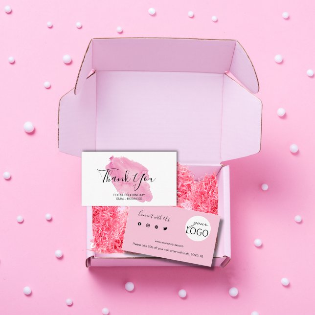 Vattenfärg-Tack för stöd för min Visitkort (Skapare uppladdad)