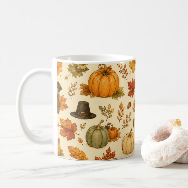 Vattenfärg tackgivelsesmönster  kaffemugg (Med munk)
