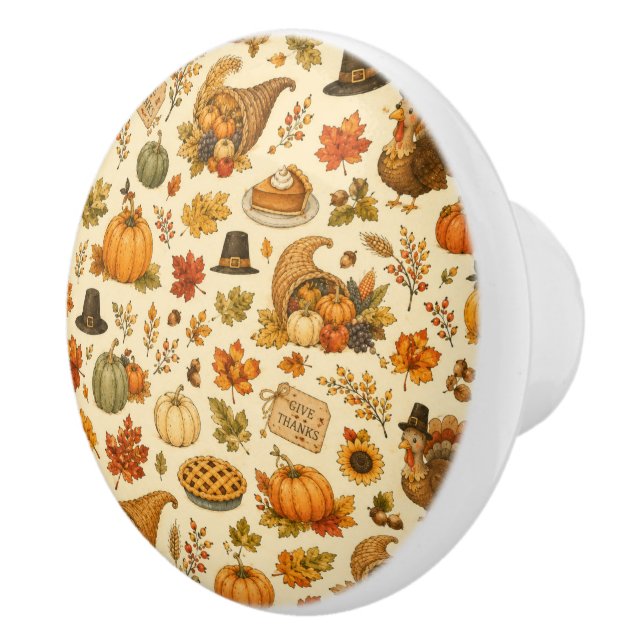 Vattenfärg tacksgiving-mönster  knopp (Höger)