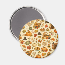 Vattenfärg tacksgiving-mönster magnet