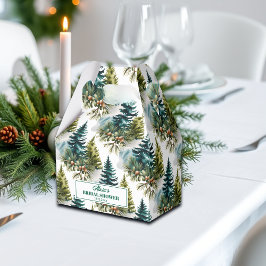 Vattenfärg Tall Mönster Vinter Bröllsdusj Presentaskar