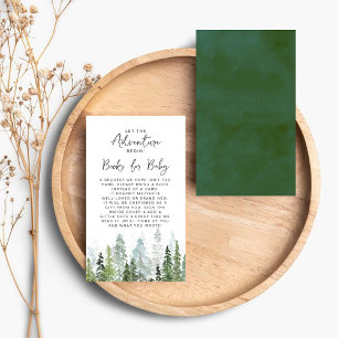 Vattenfärg Tall Skog Baby Shower Tilläggskort