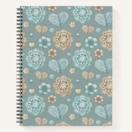 Vattenfärg Teal Crochet Notebook 8,5 x 11 tum