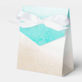 Vattenfärg Teal & Tan Subtil Strandbröllop Presentaskar