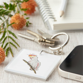 Vattenfärg teckning i en cockatoo-papegoja