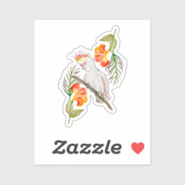 Vattenfärg teckning i en cockatoo-papegoja klistermärken