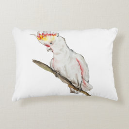 Vattenfärg teckning i en cockatoo-papegoja prydnadskudde