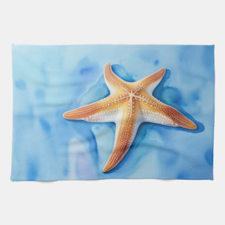 Vattenfärg Teckning i Starfish Kökshandduk