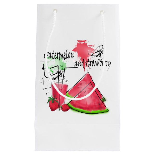 Vattenfärg teckning i vattenmelon och jordgubbar (Framsidan)