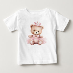 Vattenfärg Teddybjörn Flicka 1-årsdag T Shirt
