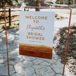 Vattenfärg Terrakotta Abstrakt Öken Välkomstskylt Poster