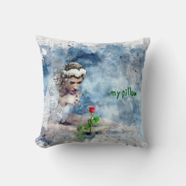 Vattenfärg Texturerad monogrammad fyllning Kudde