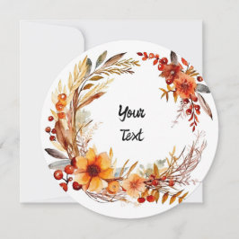 Vattenfärg Thanksgiving-ram Julkort