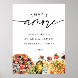 Vattenfärg Thors Amore Italy Food Poster