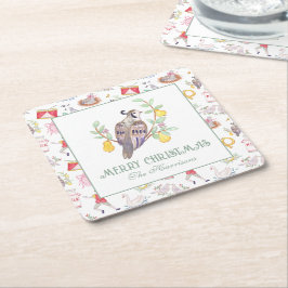 Vattenfärg Tolv dagar i julklappshöljet Underlägg Papper Kvadrat