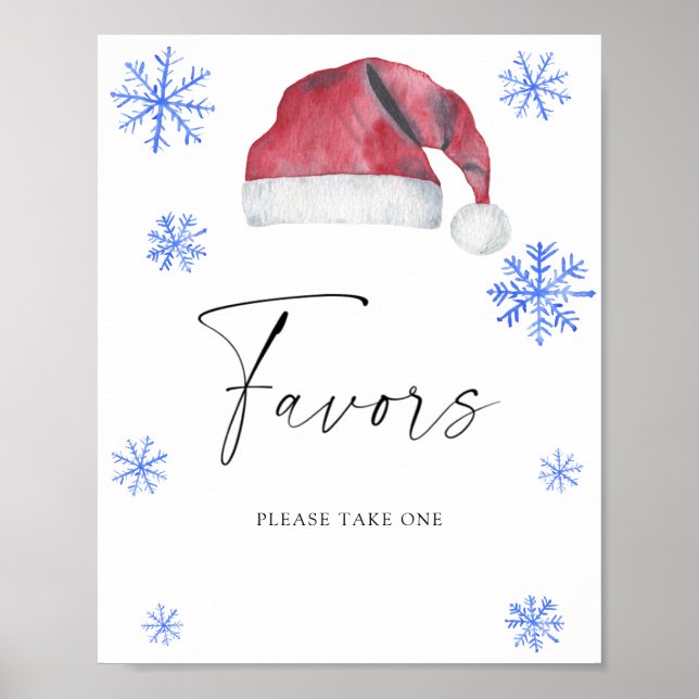 Vattenfärg tomteluva röd - Förmån Poster (Framsidan)