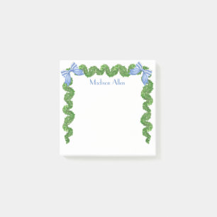 Vattenfärg Topiary Bow Garland Post-it Block
