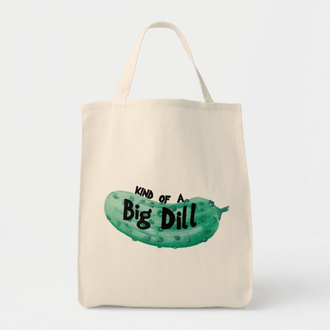 Vattenfärg Tote Bag, Big Dill Tygkasse (Framsidan)