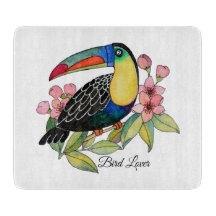 Vattenfärg Toucan Bird med blommor