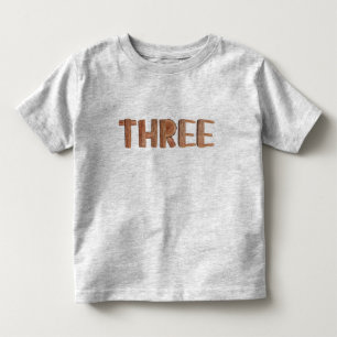 Vattenfärg Trä 3:e födelsedag Småbarn T-shirt