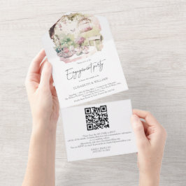 Vattenfärg Trädgård Engagemang QR-kod RSVP