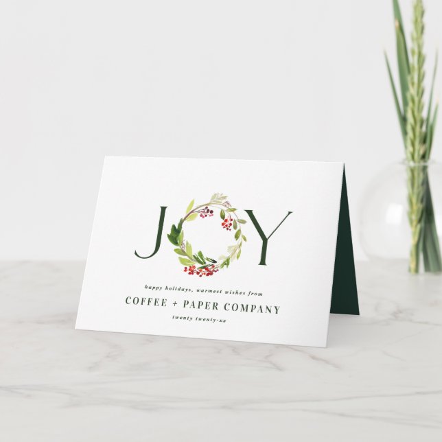 Vattenfärg traditionell botanisk modern helgdag c helgkort (Framsida)