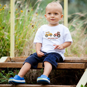 Vattenfärg traktor pojke födelsedag i alla åldrar t shirt
