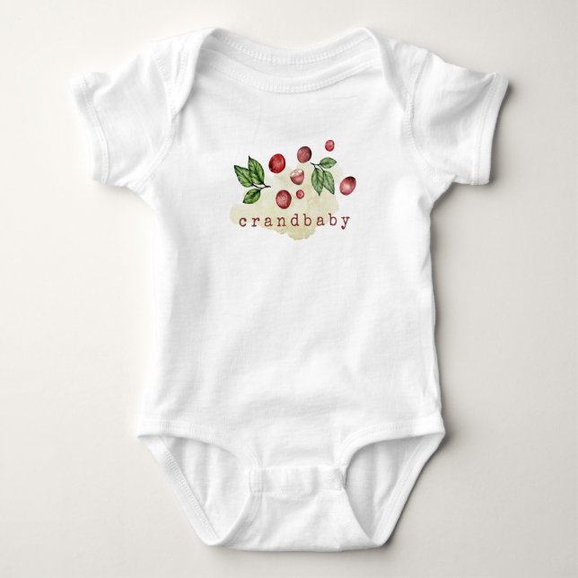 Vattenfärg Tranbär Baby Bodysuit T Shirt (Framsida)