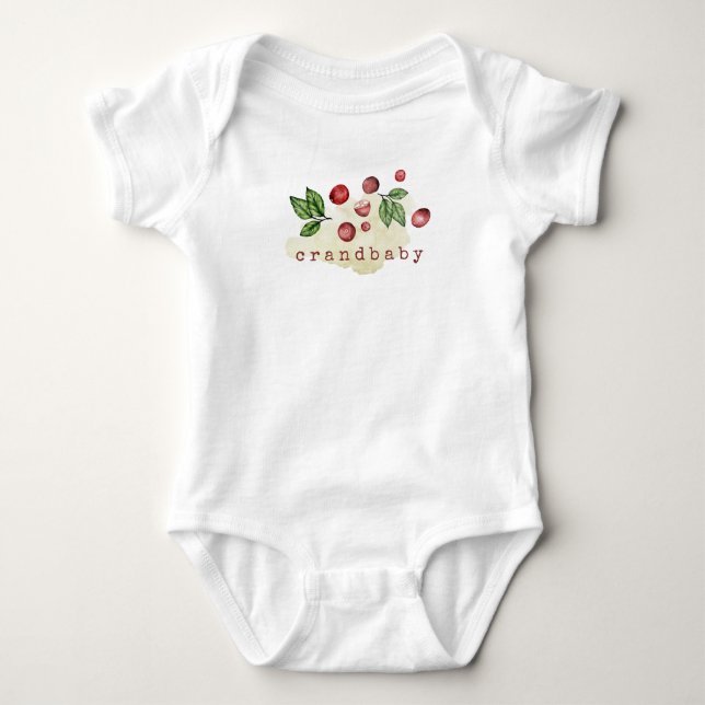 Vattenfärg Tranbärs Baby Bodysuit T Shirt (Framsida)