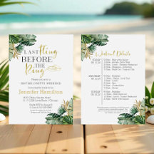 Vattenfärg Tropical Bachelorette Helg Itinerary