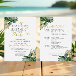 Vattenfärg Tropical Bachelorette Helg Itinerary Inbjudningar