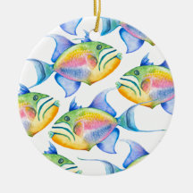 Vattenfärg Tropical Fish jul Ornament