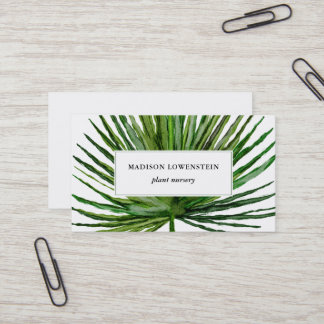 Vattenfärg Tropical Handflatan Löv Botanical  Visitkort